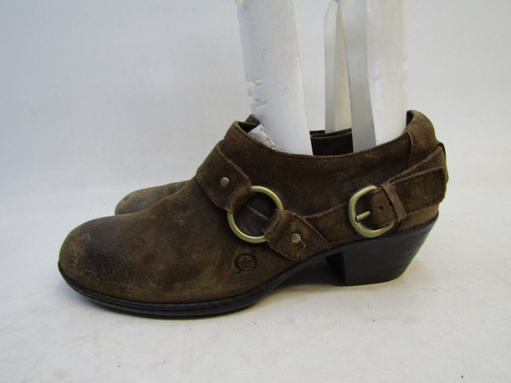 Born Womens Size 9 M Brown Suede Zip Slouch Ankle Fashion Boots Bootie